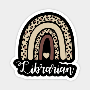Librarian Rainbow Boho Leopard Library Book Lover Magnet