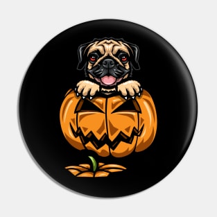 Halloween Pug Pumpkin Pin