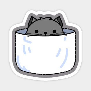 Grey Pocket Kitten Magnet