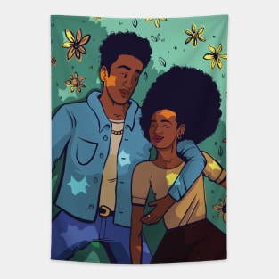 Dark Skinned Lovers (Summer Shade) Tapestry