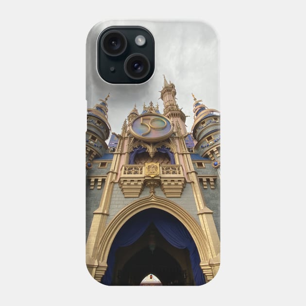 Cinderella Castle 50th Anniversary Phone Case Phone Case by Disney Tips Guy