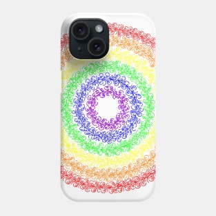 Rainbow Doodle Mandala Phone Case