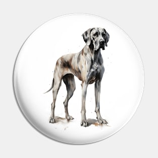 Great Dane Watercolor Style Pin