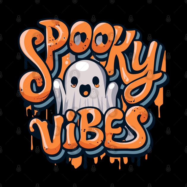 Cute Halloween Ghost Graffiti Spooky Vibes by Quote'x