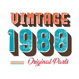 Vintage Retro 1980 40 Years Old 40th Birthday Gift T-Shirt