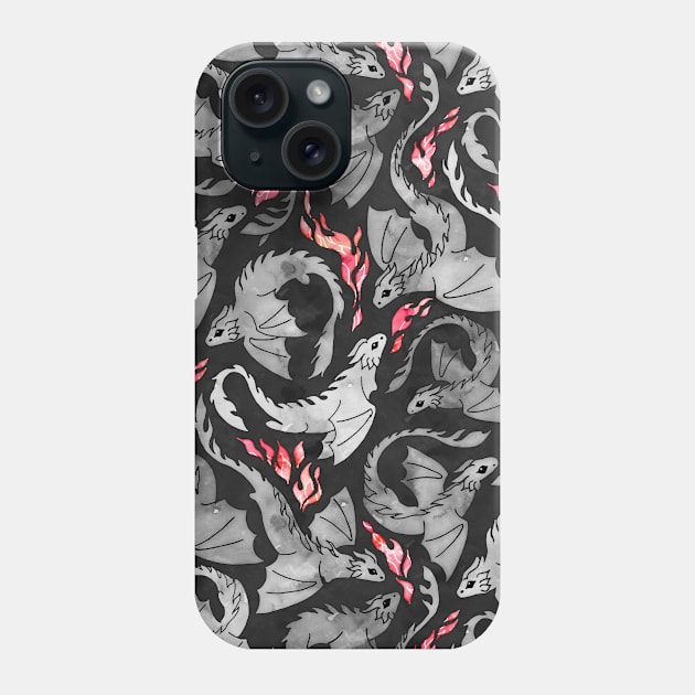 Dragon fire dark grey Phone Case by adenaJ