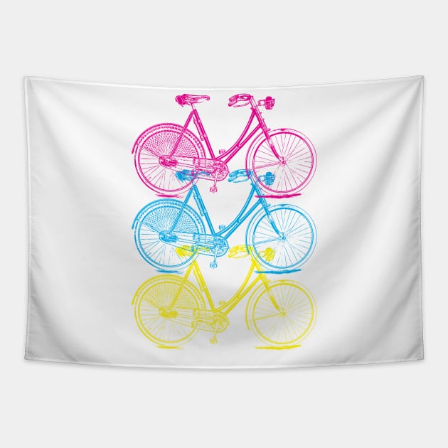 Vintage Bike Color Separation Tapestry by WearInTheWorld