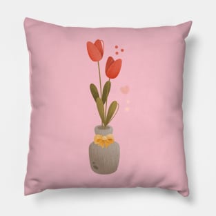 flowers on vase Pillow