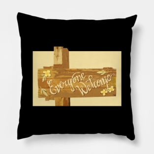 Everyone Welcome Homestead Sign Box - Wynonna Earp Pillow