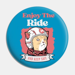 Cute cat enjoy the ride Pin