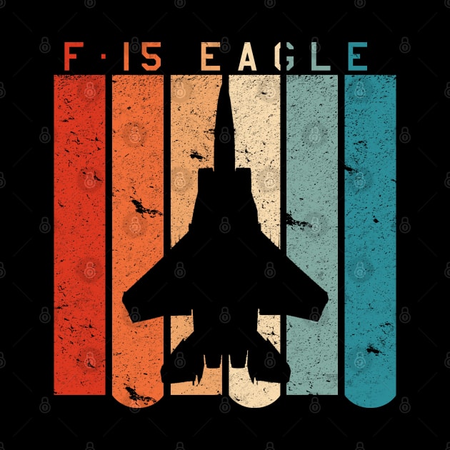 F-15 Eagle Jet Fighter Retro Vintage Style Airplane by DesignedForFlight