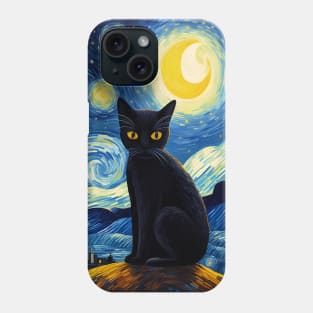 Starry Night Black Cat Phone Case