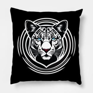 beautiful blue eyes of a cute little tiger Pillow