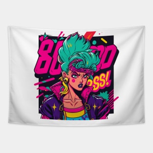 Woman Gangster Pop Art Tapestry