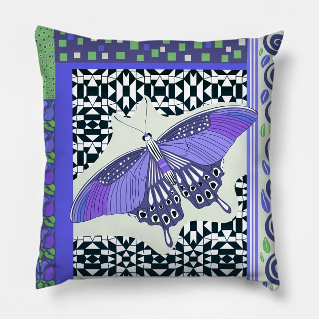 Blue Decorative Butterfly Pillow by Suneldesigns