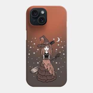 Witch and Crow Orange Starry Night Cheeky Witch® Phone Case