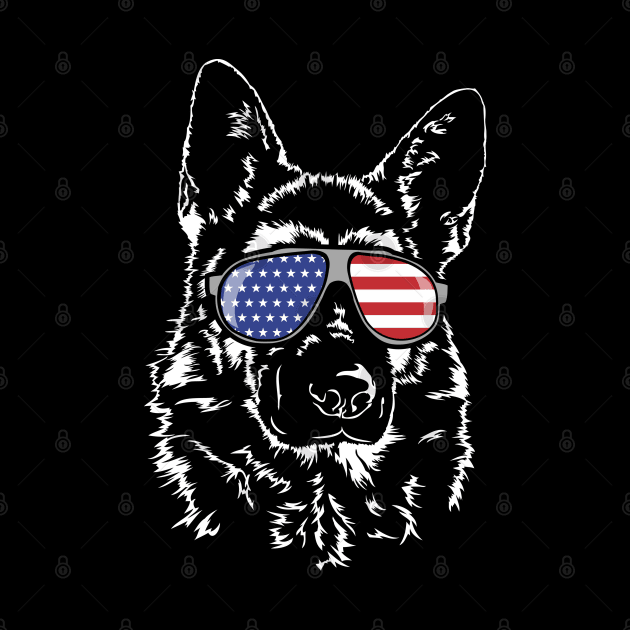 Proud Patriotic German Shepherd American Flag dog by wilsigns