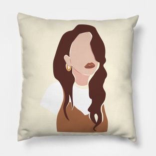 Lovely Women Mid Century Illustration Pillow