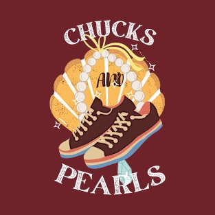 Chucks and Pearls for Black Colors Merch- Kamala Harris T-Shirt