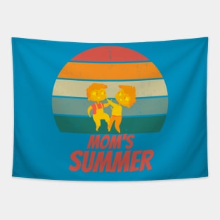 Mom's Summer Funny Boys Fighting Sunset Tapestry