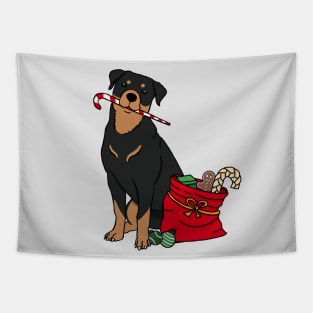 Christmas Rottweiler Tapestry