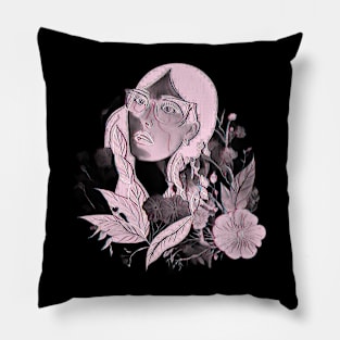 Woman With Flowers Pillow