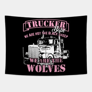 Proud trucker babe truck drivers are wolves Tapestry