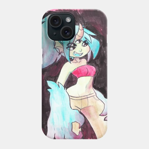 Aquatic Demon Girl Painting Phone Case by saradaboru