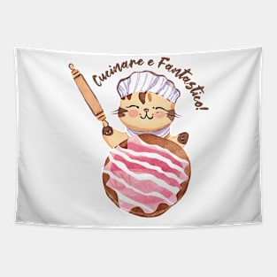 Cute cat rolling pin giant cookie Italian baking is awesome Tapestry