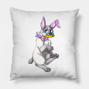 Bobtail BunnyCat: Lilac Point (Pink) Pillow