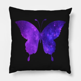 Blue and Purple Ombre Galaxy Butterfly Pillow