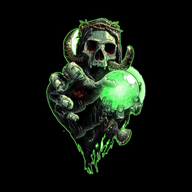 Green Graffiti Skull by Seopdesigns