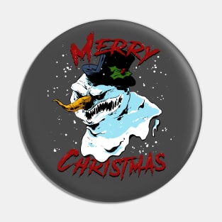 Merry Christmas Snowman Pin