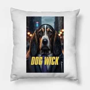 Dog Wick #1 with text Pillow