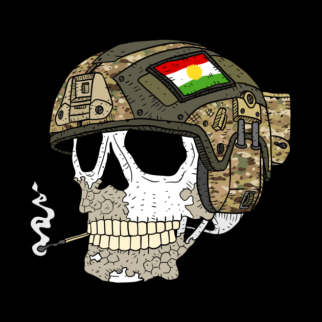 a skull with a Kurdish helmet. by JJadx