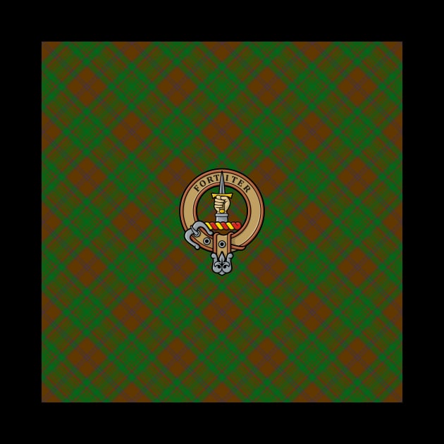 Clan MacAlister Crest over Glenbarr Hunting Tartan by sifis