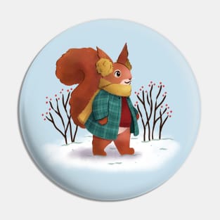 Winter Squirrel Pin