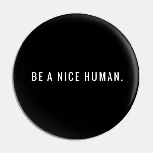 BE A NICE HUMAN. Pin