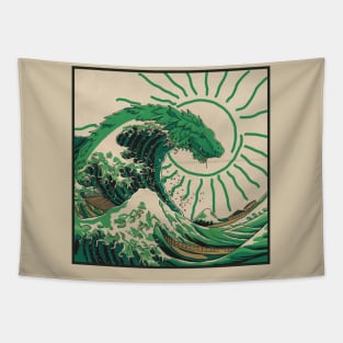 GREEN WAVE Tapestry