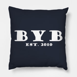 BLEEDING YANKEE BLUE Established 2010 white lettering Design Pillow