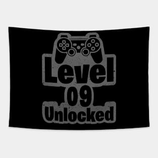 LEVEL 9 UNLOCKED Birthday 9 Year Old Gamer Vintage Tapestry