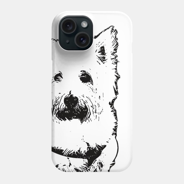 West Highland White Terrier Face Design - A Westie Christmas Gift Phone Case by DoggyStyles