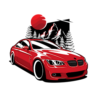 Red E92 Coupe Mountains Nature T-Shirt