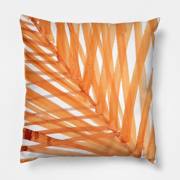 watercolor lines palm leaf 1 Pillow by mariacaballer