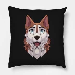 Shocked Surprised Expression Red Husky Dog Pillow