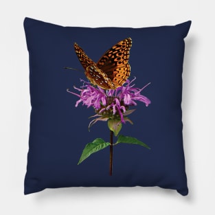 Bee Balm - Fritillary on Lavender Bee Balm Pillow