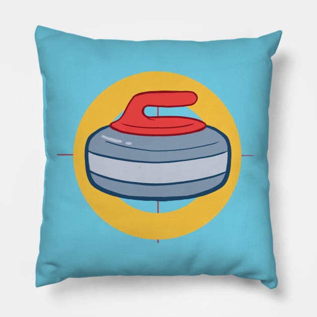 Hurry Hard Curling Rock Pillow by Carabara Designs