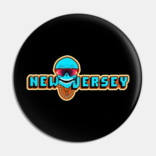 Vintage New Jersey Skull Pin