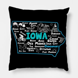 Davenport Iowa map Des Moines Sioux City, Mason City, Ottumwa, Fort Madison Pillow