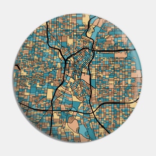 San Antonio Map Pattern in Mid Century Pastel Pin